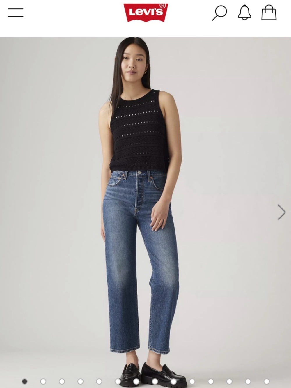 Levi's Dark Blue Ribcage Straight Ankle Jeans 27 EUC